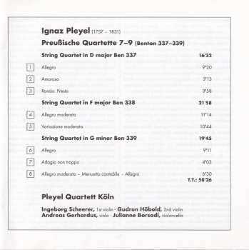 CD Ignaz Pleyel: Preußische Quartette 7-9