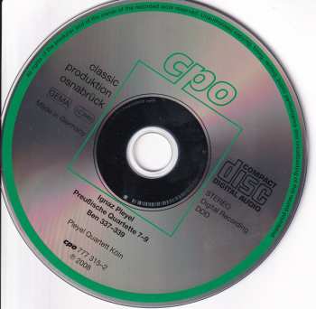 CD Ignaz Pleyel: Preußische Quartette 7-9