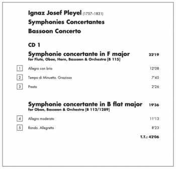 2CD Ignaz Pleyel: Symphonies Concertantes - Bassoon Concerto