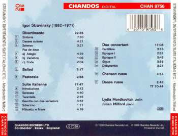 CD Igor Stravinsky: Duo Concertant • Suite Italienne • Divertimento • Pastorale • Ballad • Chanson Russe • Danse Russe