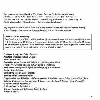 CD Igor Stravinsky: Duo Concertant • Suite Italienne • Divertimento • Pastorale • Ballad • Chanson Russe • Danse Russe