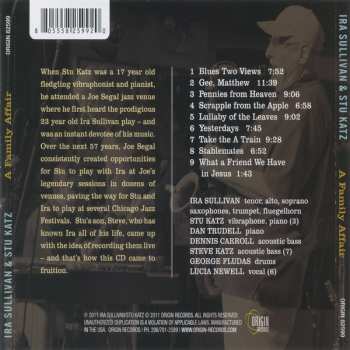 CD Ira Sullivan: A Family Affair - Live At Joe Segal's Jazz Showcase