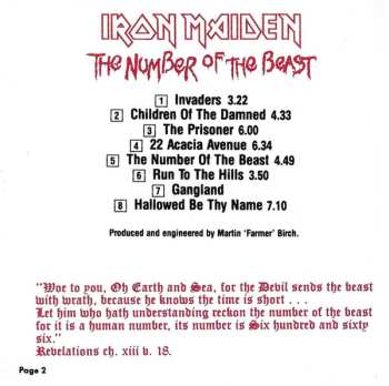 CD Iron Maiden: The Number Of The Beast