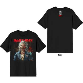 Mercancía Iron Maiden: Iron Maiden Unisex T-shirt: Est. 1975 Eddie Scream Portrait (black) (back Print) (small) S