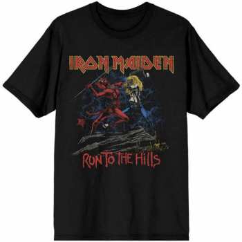 Merch Iron Maiden: Camiseta Number Of The Beast Run To The Hills Distress 
