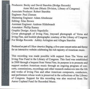 CD Irving Fine: An Irving Fine Celebration At The Library Of Congress