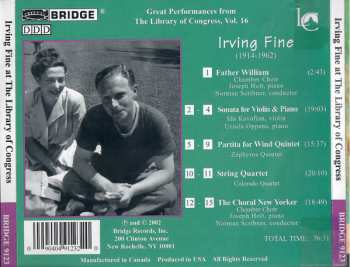 CD Irving Fine: An Irving Fine Celebration At The Library Of Congress
