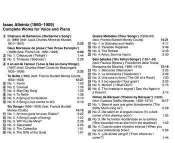 CD Isaac Albéniz: Complete Works For Voice And Piano