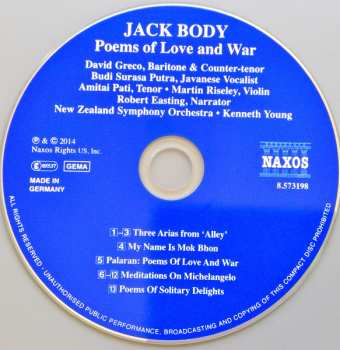 CD Jack Body: Poems Of Love And War