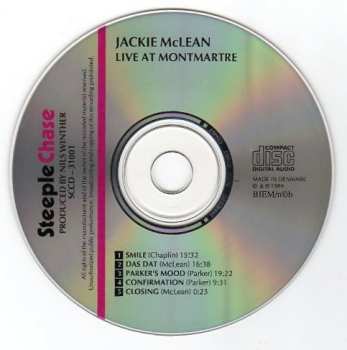 CD Jackie McLean: Live At Montmartre