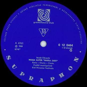 LP Prague Madrigal Singers: Missa Super Maria Zart