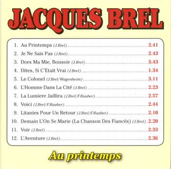 CD Jacques Brel: Au Printemps