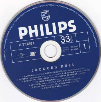 5CD/Caja Jacques Brel: Enregistrements Philips 1954-1961