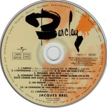 CD Jacques Brel: J'Arrive