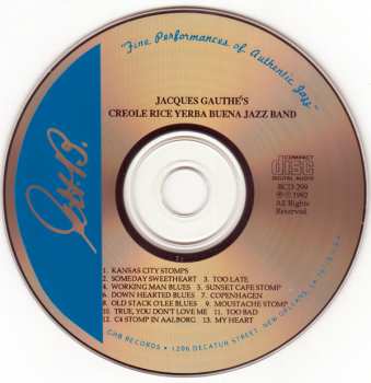CD Jacques Gauthé And His Creole Rice Jazz Band: Someday Sweetheart