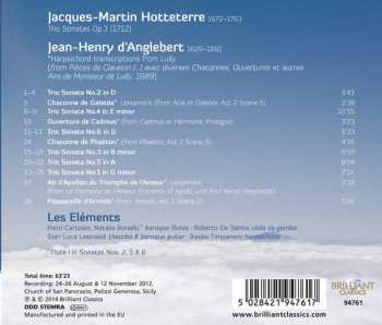 CD Jacques Martin Hotteterre: Complete Trio Sonatas Op.3 / Harpsichord Transcriptions From Lully