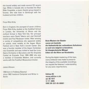 CD Jakob Ullmann: A Catalogue Of Sounds