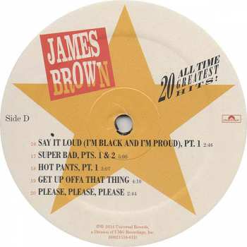 2LP James Brown: 20 All-Time Greatest Hits!