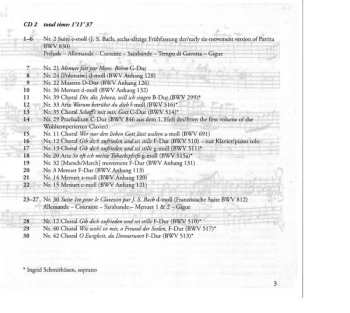 2CD Ingrid Schmithüsen: Das Notenbüchlein der Anna Magdalena Bach = Anna Magdalena Bach's Little Music Book