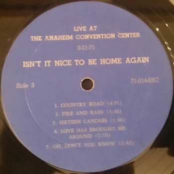 2LP James Taylor: "Isn't It Nice To Be Home Again" Live At The Anaheim Convention Center 3-21-71 NUM | LTD | CLR