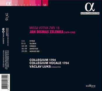 CD Jan Dismas Zelenka: Missa Votiva ZWV 18