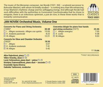 CD Jan Novák: Orchestral Music, Volume One