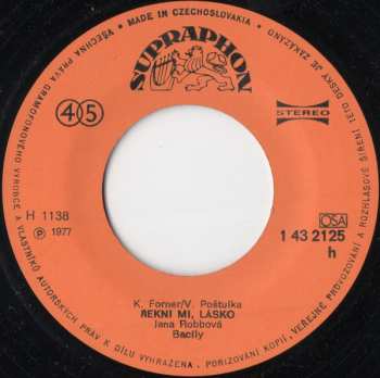 SP Jana Robbová: Co Je To Láska / Řekni Mi, Lásko