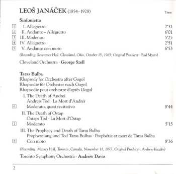 CD George Szell: Sinfonietta - Taras Bulba / Dances 