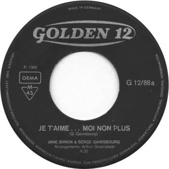SP Serge Gainsbourg: Je T'aime... Moi Non Plus / Jane B.