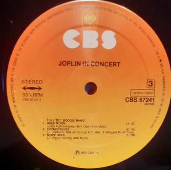 2LP Janis Joplin: Joplin In Concert