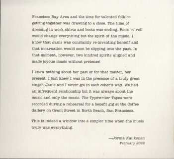 CD Janis Joplin: The Legendary Typewriter Tape 