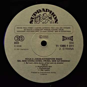 LP Rock & Jokes Extempore Band: Šel Sem Včéra Domů, Přišel Sem Až Dneska!