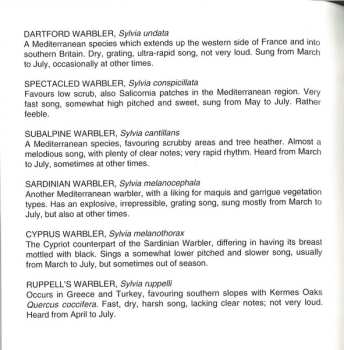 CD Jean C. Roché: Fauvettes "Sylvia" / "Sylvia" Warblers