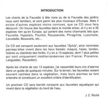 CD Jean C. Roché: Fauvettes "Sylvia" / "Sylvia" Warblers