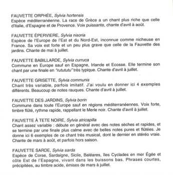 CD Jean C. Roché: Fauvettes "Sylvia" / "Sylvia" Warblers