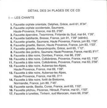 CD Jean C. Roché: Fauvettes "Sylvia" / "Sylvia" Warblers