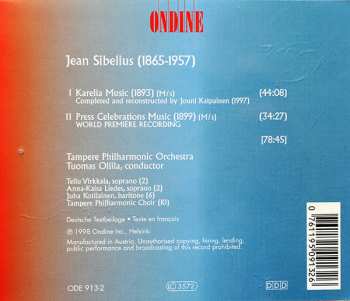 CD Jean Sibelius: Karelia • Press Celebrations Music