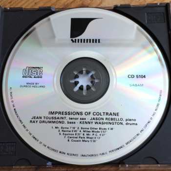 CD Jean Toussaint: Impressions Of Coltrane