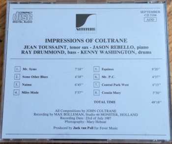 CD Jean Toussaint: Impressions Of Coltrane