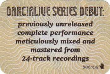 3CD The Jerry Garcia Band: GarciaLive Volume One (March 1st, 1980 Capitol Theatre)