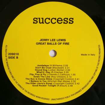 LP Jerry Lee Lewis: Great Balls Of Fire
