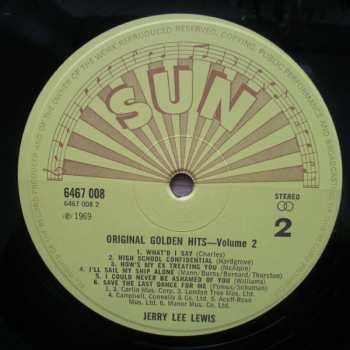 LP Jerry Lee Lewis: Original Golden Hits - Volume 2