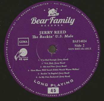 CD/EP Jerry Reed: The Rockin' U.S. Male LTD