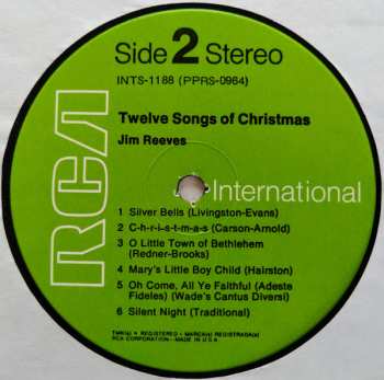 LP Jim Reeves: Twelve Songs Of Christmas