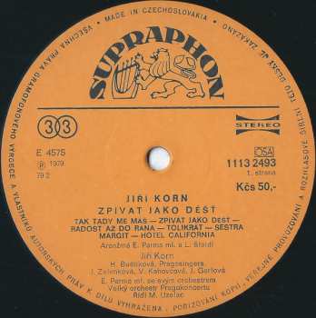 LP Jiří Korn: Zpívat Jako Déšť