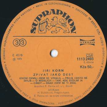 LP Jiří Korn: Zpívat Jako Déšť