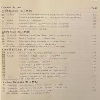 2CD Pablo De Sarasate: The Great Violinists: Recordings From 1900 - 1913