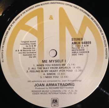 LP Joan Armatrading: Me Myself I