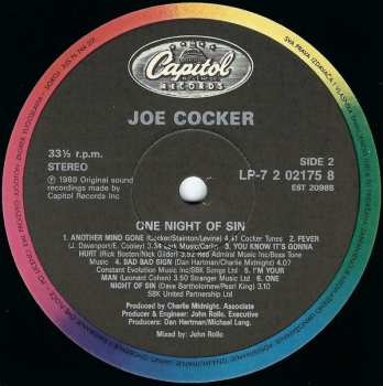 LP Joe Cocker: One Night Of Sin