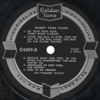 LP Joe O'Shay: Honky Tonk Piano